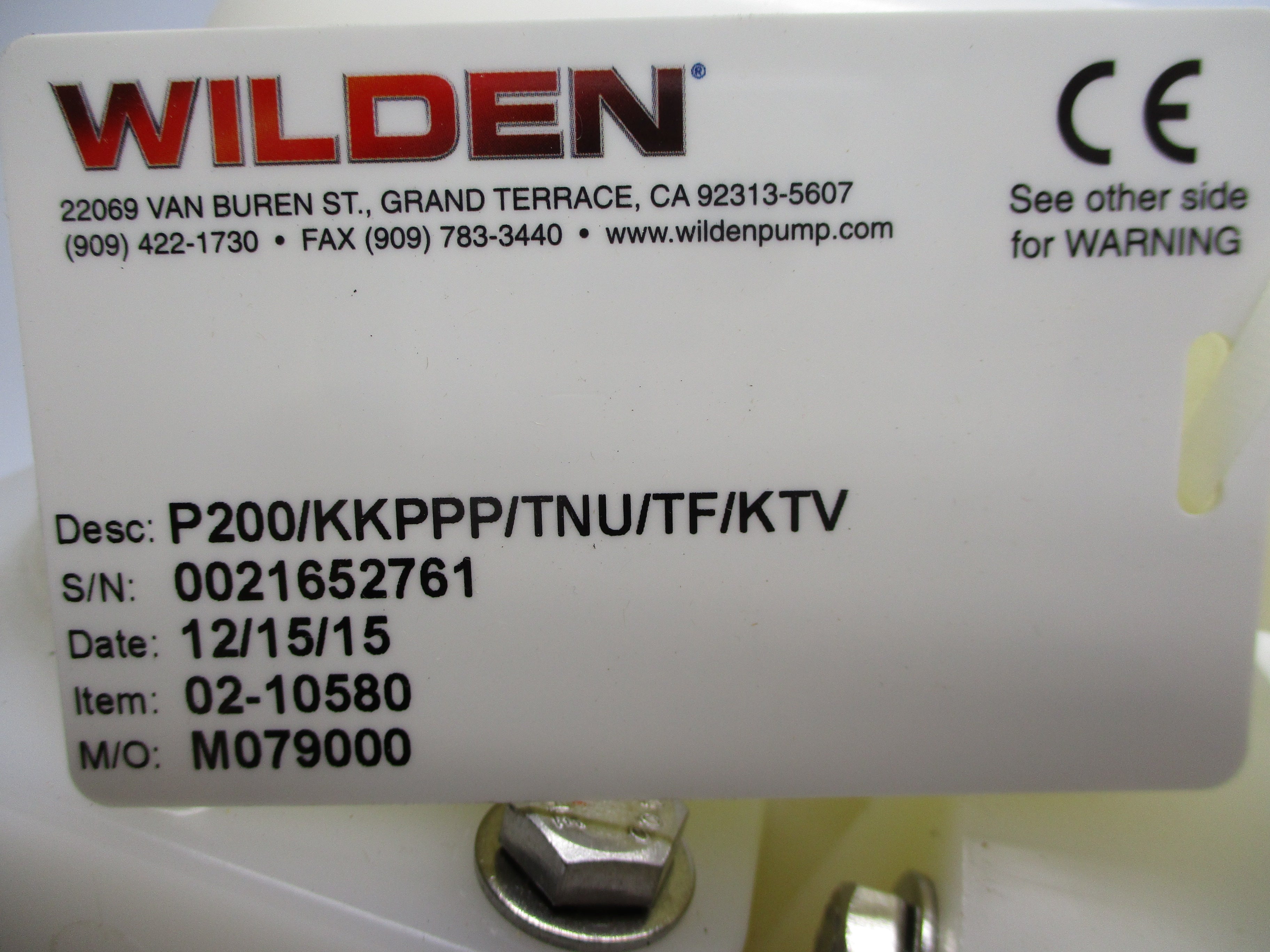 WILDEN P200/KKPPP/TNU/TF/KTV 1" NSMP