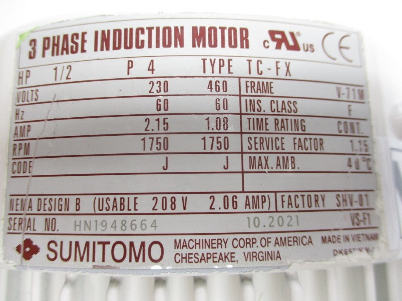 SUMITOMO CNHMS05-6075YA-17 PA259478 230-460V 1.08-2.15A NSMP