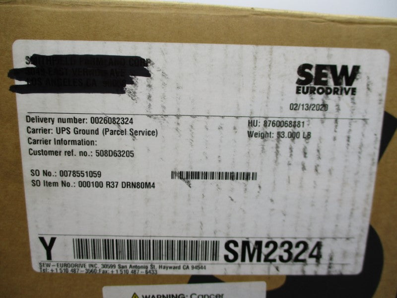 SEW EURODRIVE R37DRN80M4 230/460V 3.10/1.56A NSMP