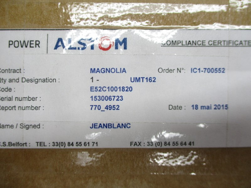 ALSTOM UMT162 CS-C3 NSMP