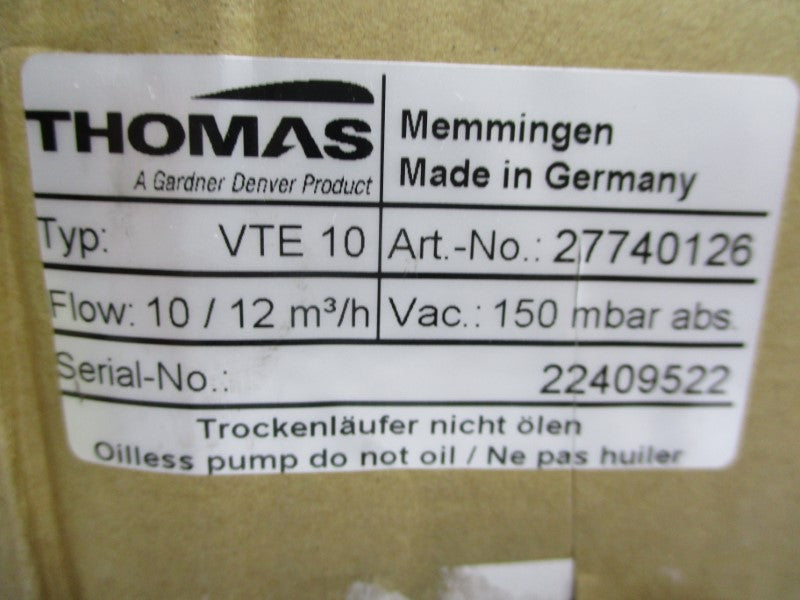 THOMAS VTE10 27740126 115VAC NSMP