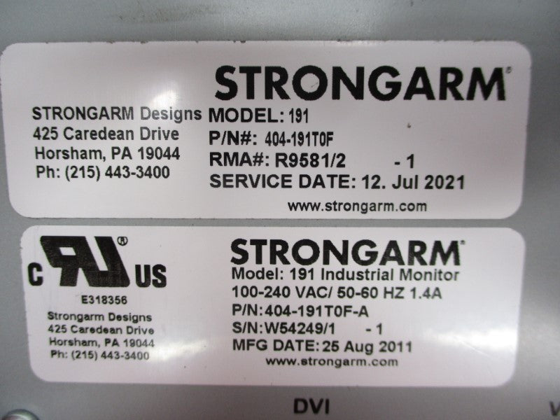 STRONGARM 191 404-191T0F-A 100-240VAC 1.4A NSMP
