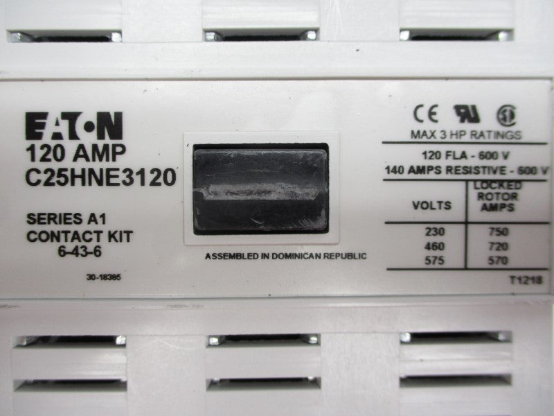 EATON C25HNE3120A SER. A1 110-120V 120A NSMP