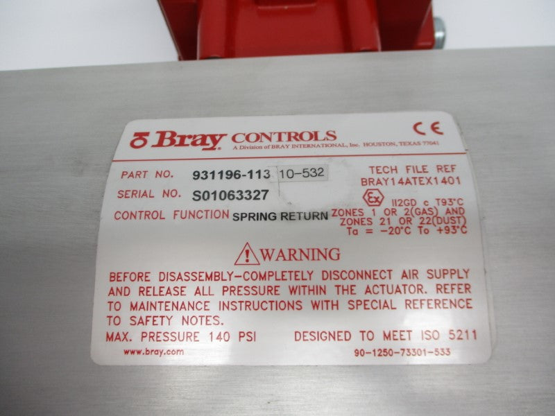 BRAY CONTROLS 931196-11310-532 125/250VAC 10A 250PSI 5-7/8" NSNP
