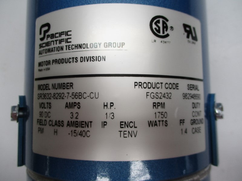 PACIFIC SCIENTIFIC SR3632-8292-7-56BC-CU 90VDC 3.2A NSMP