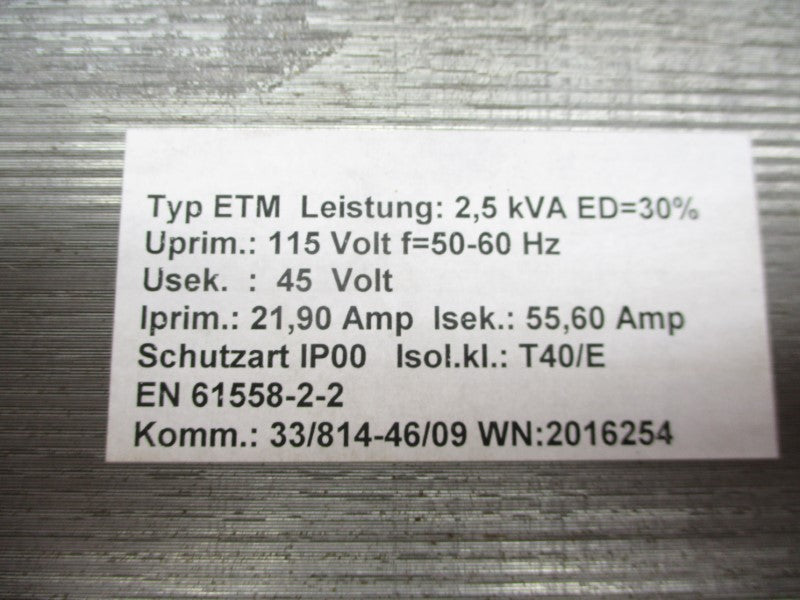 ETM 61558-2-2 115V 55.6A NSNP