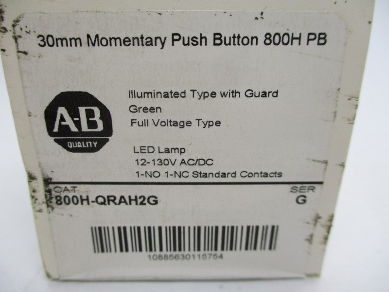 ALLEN BRADLEY 800H-QRAH2G SER. G 12-130VAC/DC (WH) NSFS