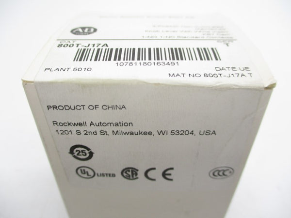 ALLEN BRADLEY 800T-J17A SER. T (WH) NSFS