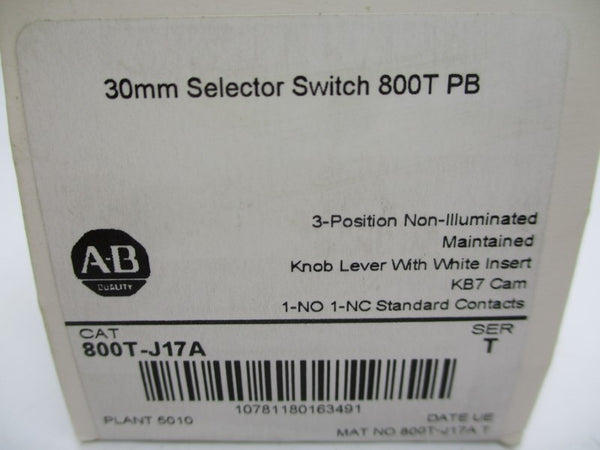ALLEN BRADLEY 800T-J17A SER. T (WH) NSFS