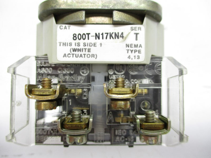 ALLEN BRADLEY 800T-N17KN4B SER. T (WH) NSMP