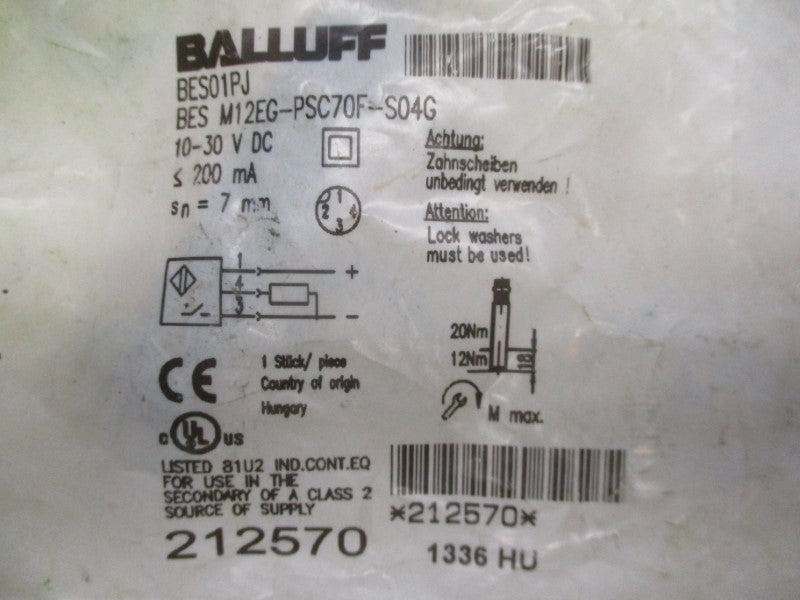 BALLUFF BESM12EG-PSC70F-S04G BES01PJ 10-30VDC NSMP