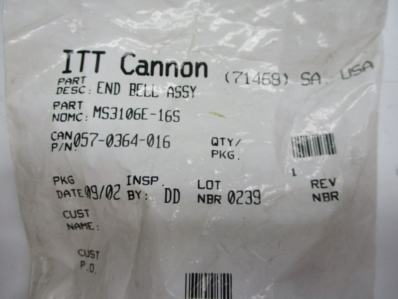 ITT CANNON MS3106E-16S NSMP