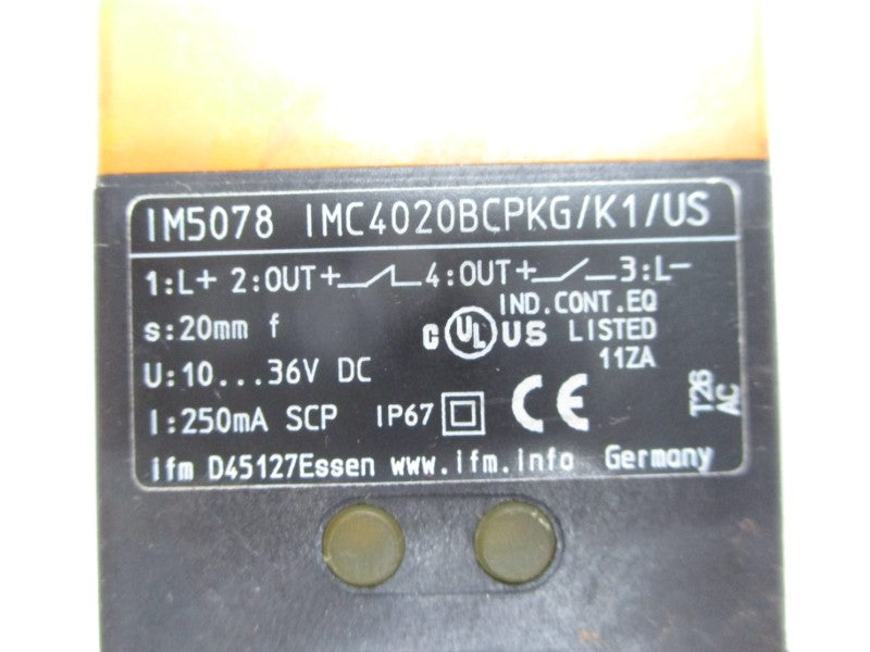IFM EFECTOR  IMC4020BCPKG/K1/US IM5078 10-36VDC UNMP