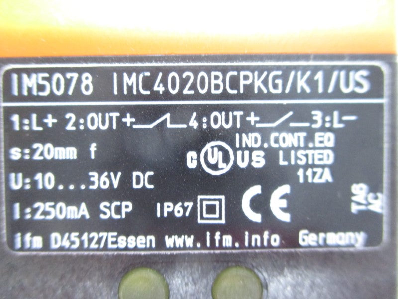 IFM EFECTOR IMC4020BCPKG/K1/US IM5078 10-36VDC NSMP