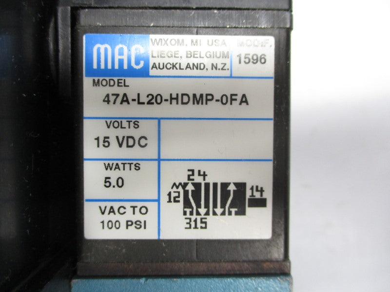 MAC PPC047A-AAA-0AGA-BGB-F0 24VDC 120PSI NSNP