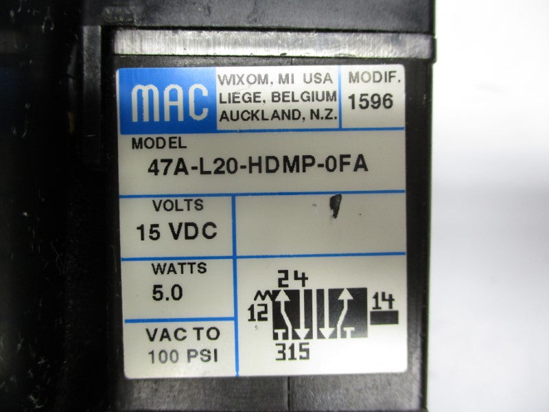 MAC PPC047A-AAA-0AGA-BGB-F0 24VDC 120PSI UNMP