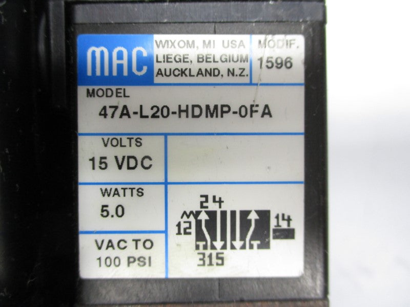 MAC PPC047A-AAA-0AGA-B0B-E0 24VDC 120PSI NSNP