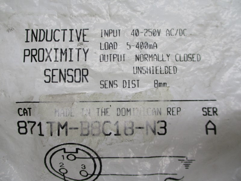 ALLEN BRADLEY 871TM-B8C18-N3 SER. A 40-250VAC/DC NSMP