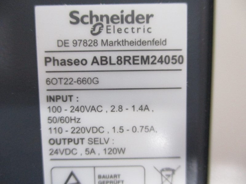 SHCNEIDER ELECTRIC ABL8REM24050 100-240VAC 2.8-1.4A NSMP