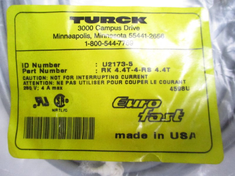 TURCK RK4.4T-4-RS4.4T U2173-5 250V 4A NSMP