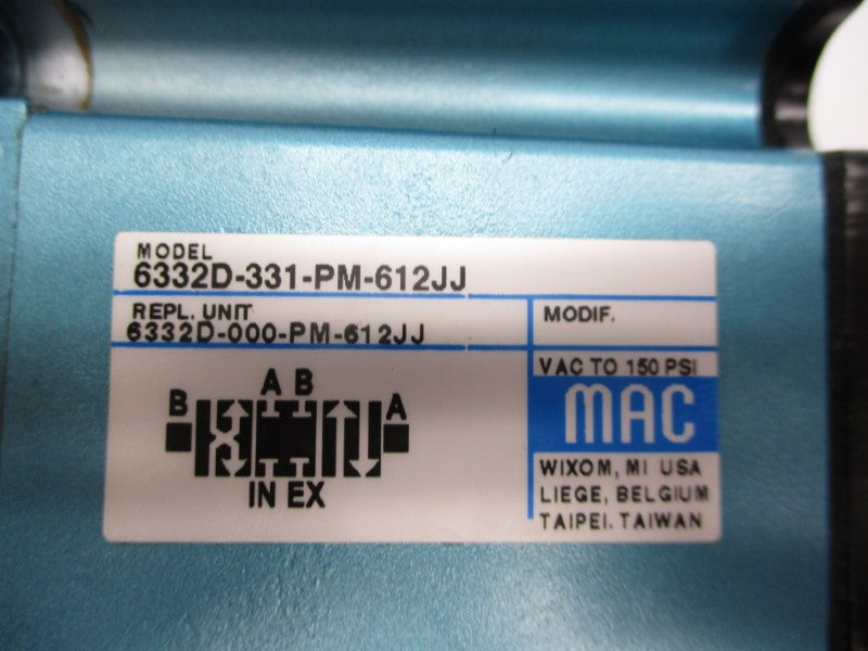 MAC 6332D-331-PM-612JJ 24VDC 150PSI 3/4" NSMP