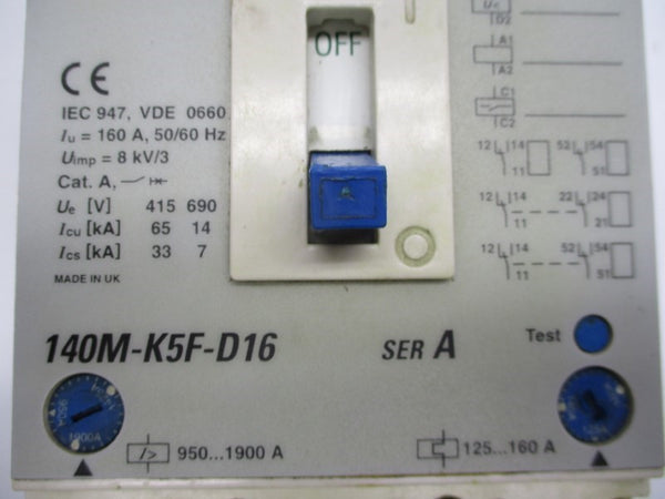 ALLEN BRADLEY 140M-K5F-D16 SER. A 690V 125-160A (AS PICTURED) UNMP