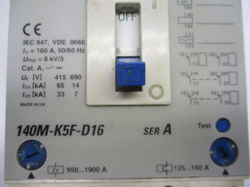 ALLEN BRADLEY 140M-K5F-D16 SER. A 690V 125-160A (AS PICTURED) UNMP