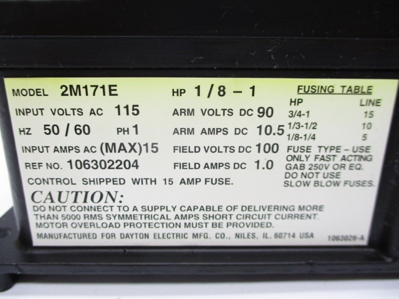 DAYTON 2M171E 115VAC 15A NSMP