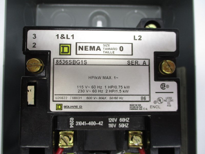 SQUARE D 8536SBG1V02S SER. A 110-120V NSNP