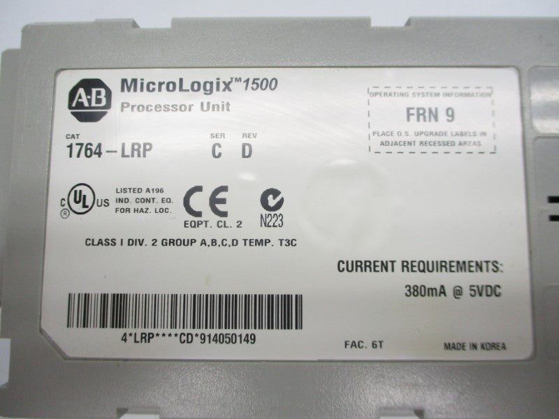 ALLEN BRADLEY 1764-LRP SER. C F/W 9 5VDC UNMP