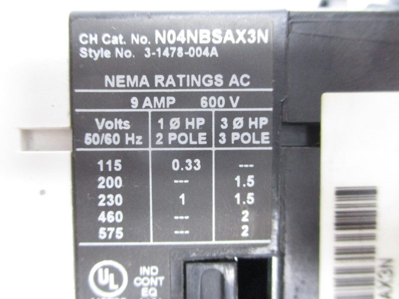 EATON N04NBSAX3N 600V 9A UNMP