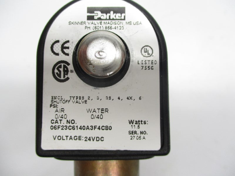 PARKER 06F23C6140A3F4C80 24VDC 40PSI 3/8" UNMP