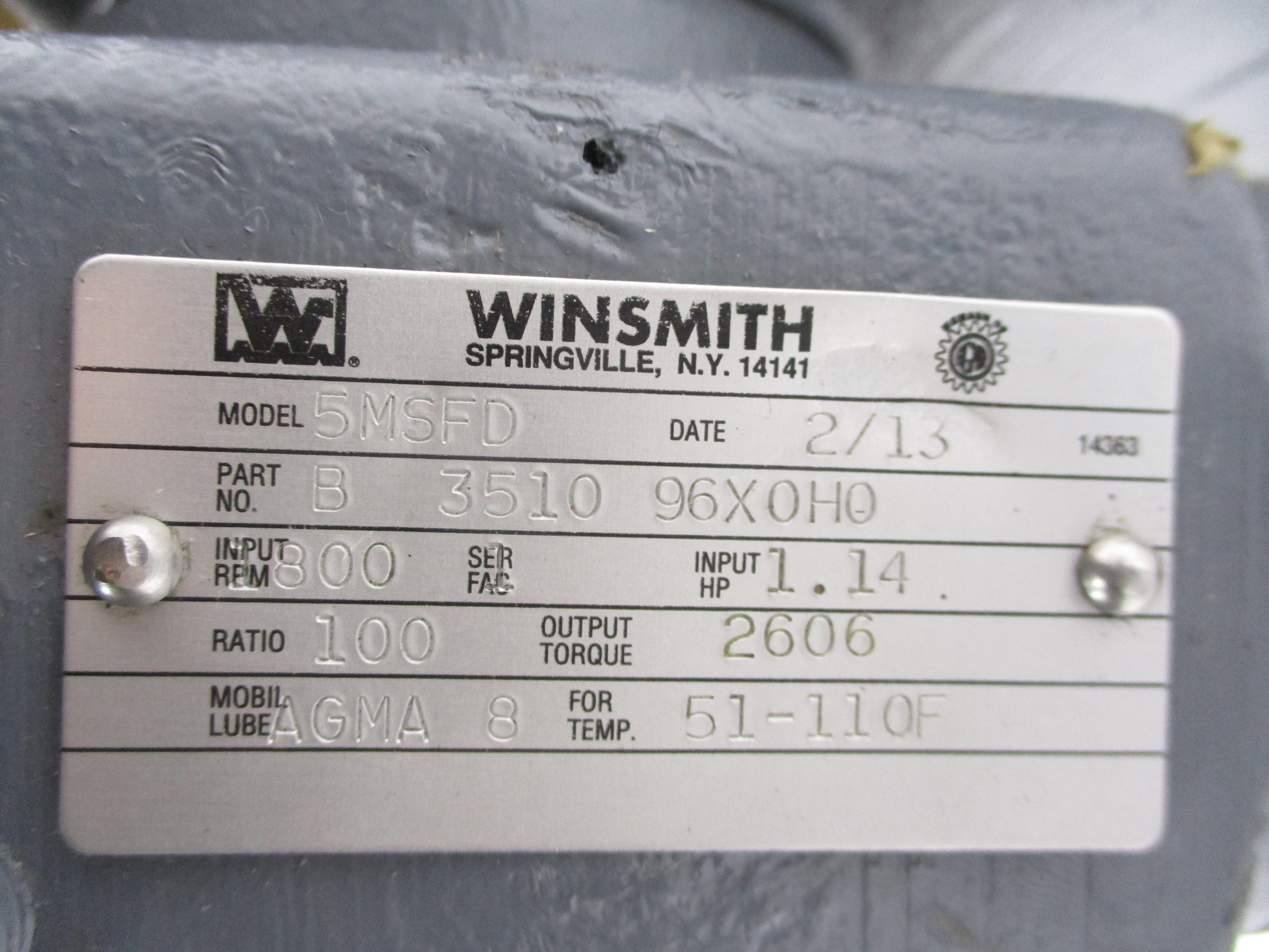 WINSMITH B351096X0H0 5MSFD UNMP