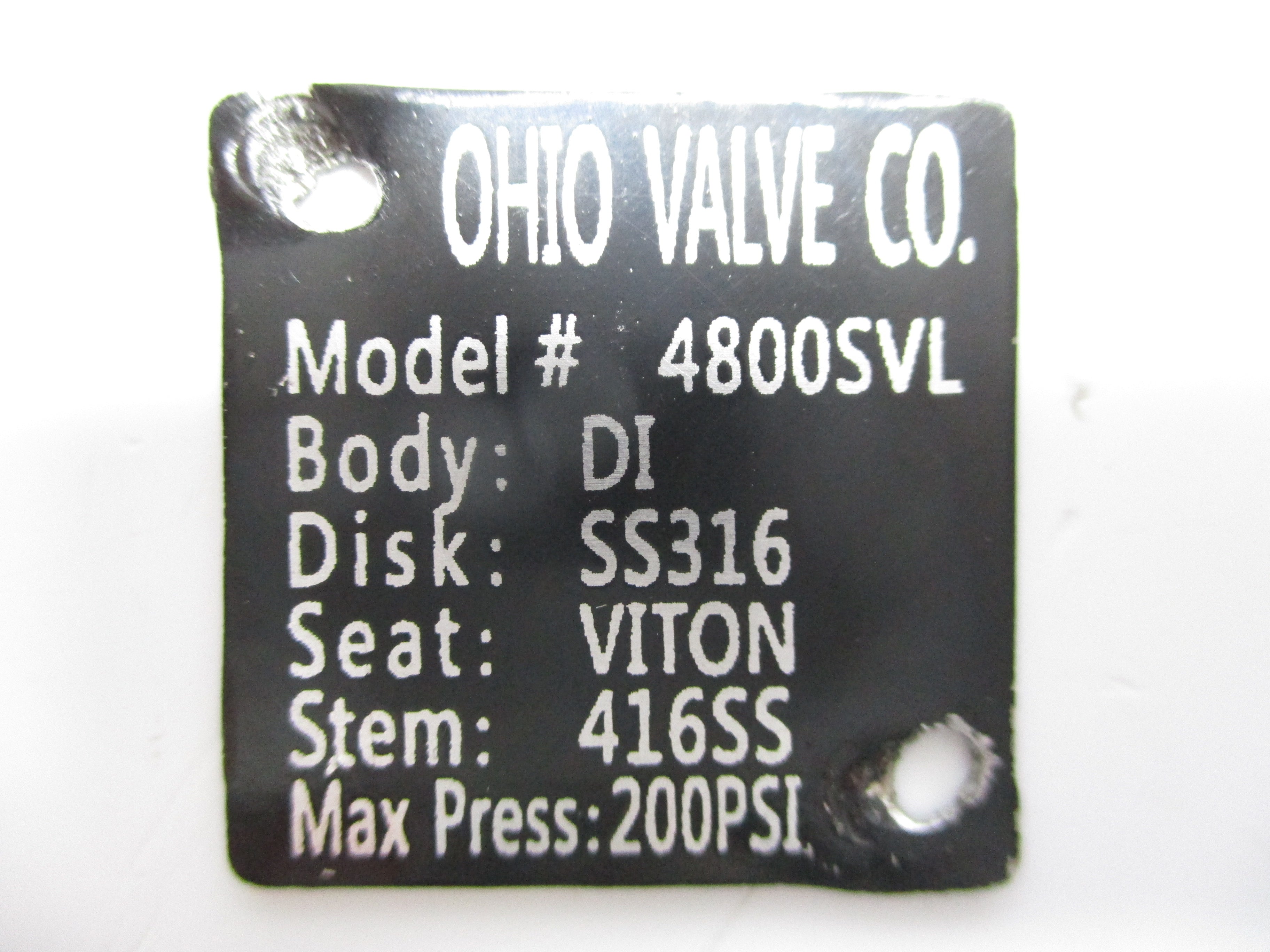 OHIO VALVE 4800SVL 200PSI 4" NSMP