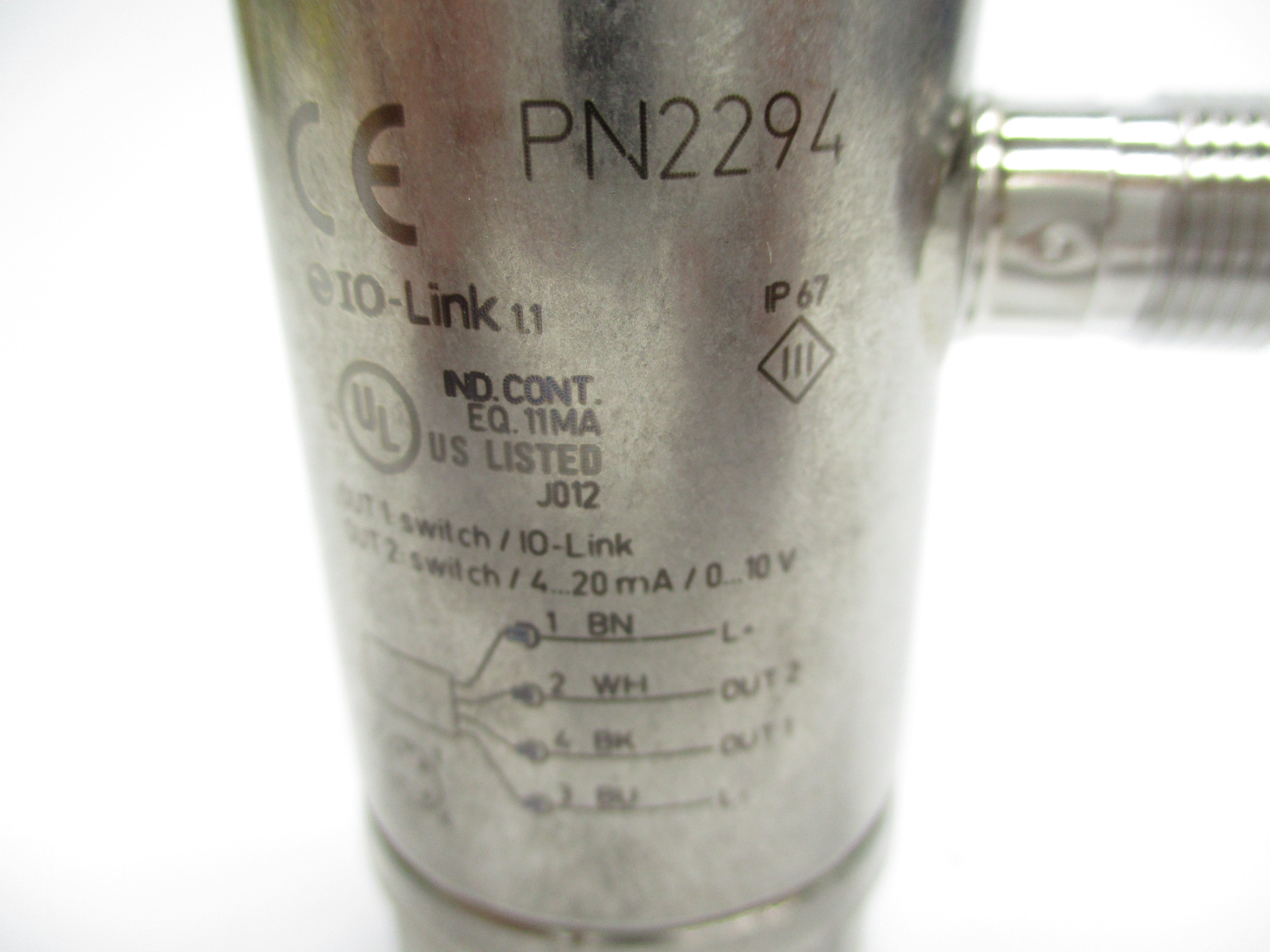 IFM EFECTOR PN-010-REN14-MFRKG/US//V PN2294 10V 1/4" NSMP