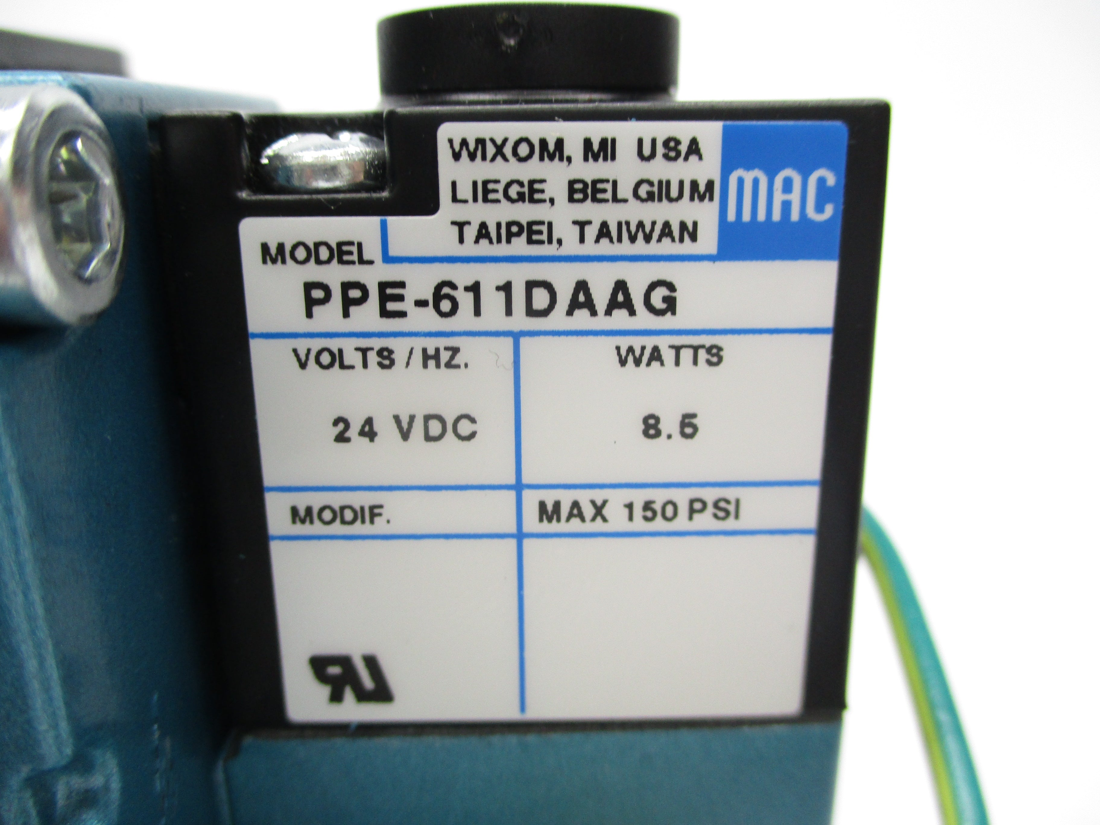 MAC 6513B-211-PP-611DA 24VDC 150PSI 3/4" NSMP