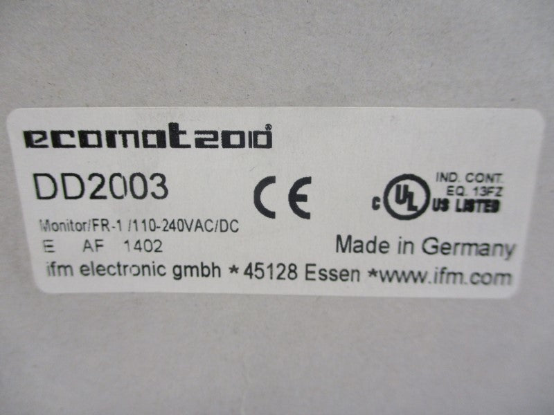 IFM EFECTOR DD2003 MONITOR/FR-1/110-240VAC/DC 110-240VAC NSMP