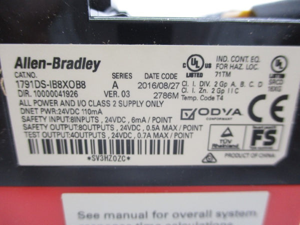ALLEN BRADLEY 1791DS-IB8XOB8 SER. A 24VDC 0.7A VER. 03 NSMP