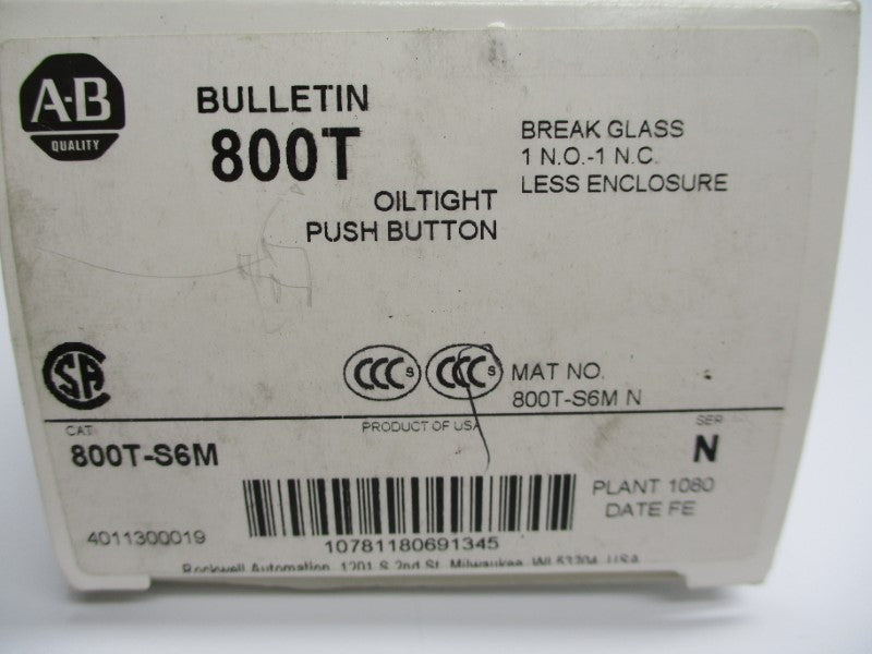 ALLEN BRADLEY 800T-S6M SER. N (WH) NSMP