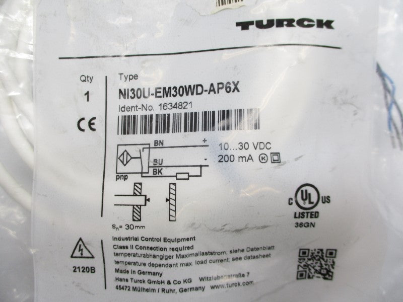 TURCK NI30U-EM30WD-AP6X 1634821 10-30VDC NSMP