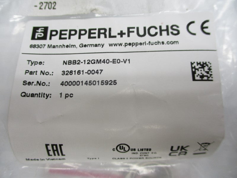 PEPPERL+FUCHS NBB2-12GM40-E0-V1 326161-0047 NSMP