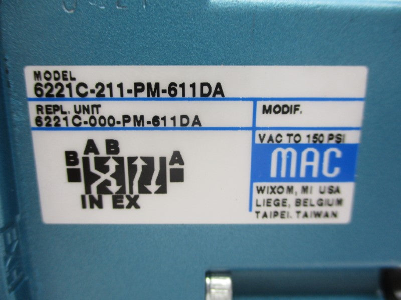 MAC 6221C-211-PM-611DA 24VDC 150PSI NSNP