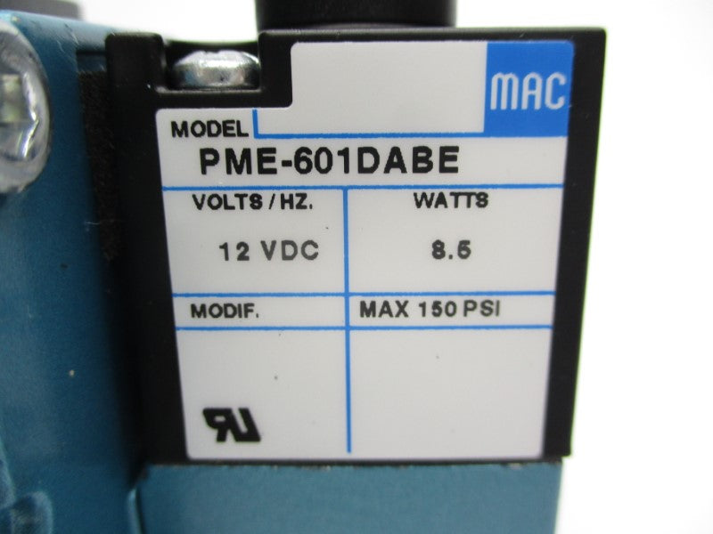 MAC 6511B-000-PM-601DA 12VDC 150PSI NSNP