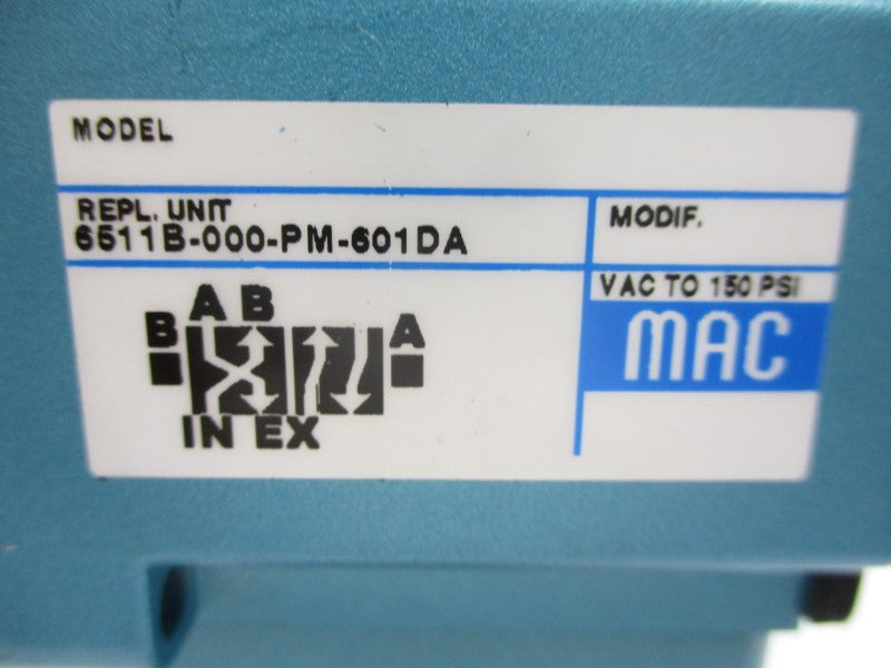 MAC 6511B-000-PM-601DA 12VDC 150PSI NSNP