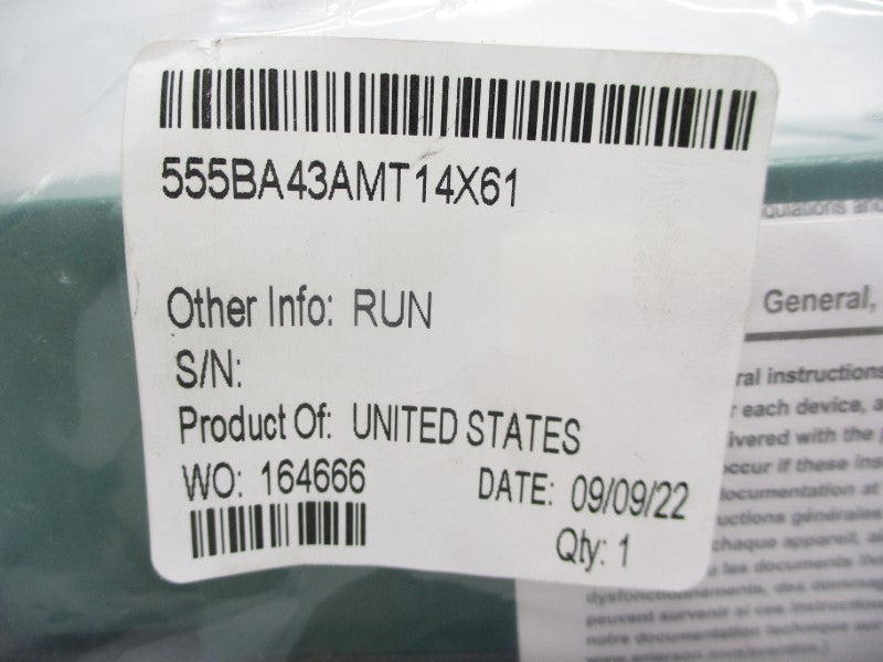 NUMATICS 555BA43AMT14X61 24VDC .2A 3/4" NSMP