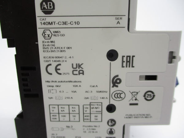 ALLEN BRADLEY 140MT-C3E-C10 SER. A 690V 6.3-10A (WH) NSMP
