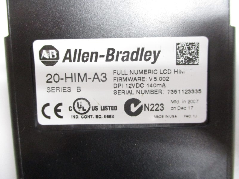 ALLEN BRADLEY 20AD034A3AYNANC0 SER. A F/W 3.003 432-528VAC 31.2A NSNP