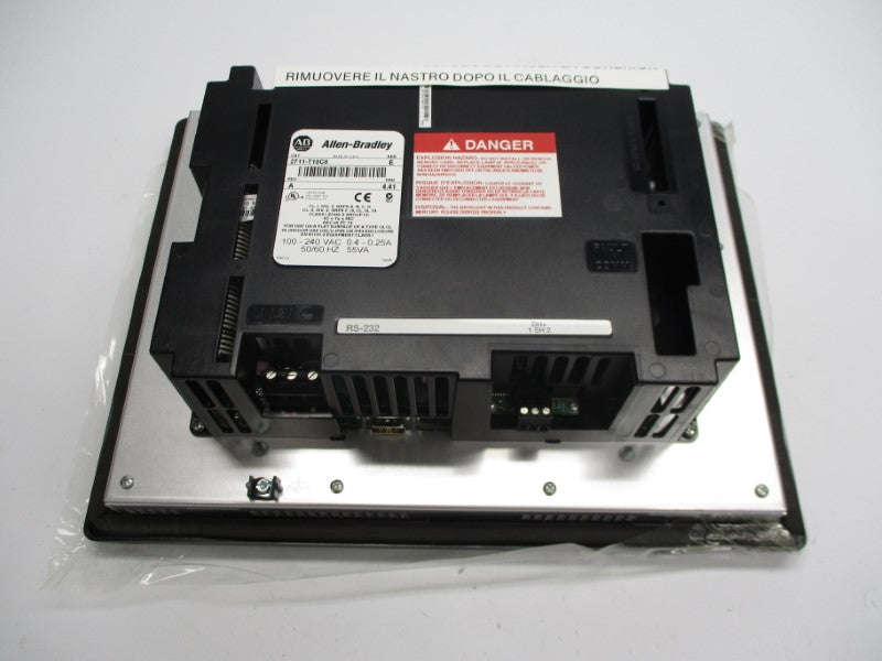 ALLEN BRADLEY 2711-T10C8 SER. E F/W 4.41 100-240VAC 0.4-0.25A (BR/WH) NSMP