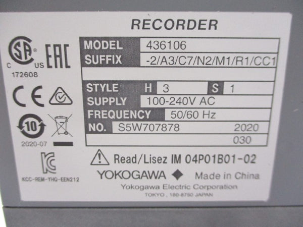 YOKOGAWA 436106-2/A3/C7/N2/M1/R1/CC1 100-240VAC NSMP