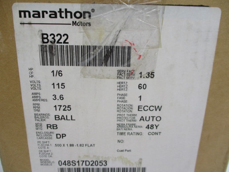 MARATHON VQG48S17D2053PJ B322 115V 3.6A NSMP